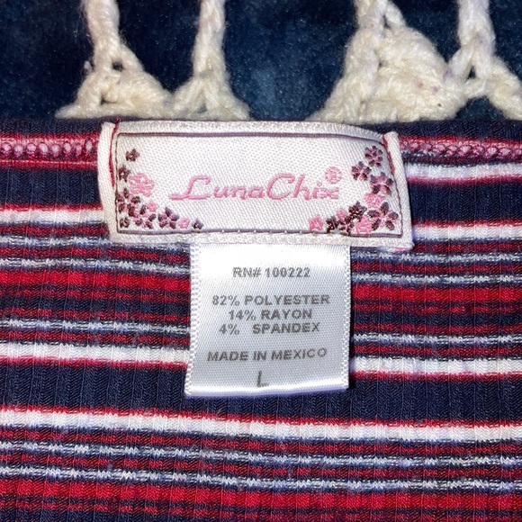 LC red and navy blue striped top - Picture 2 of 4